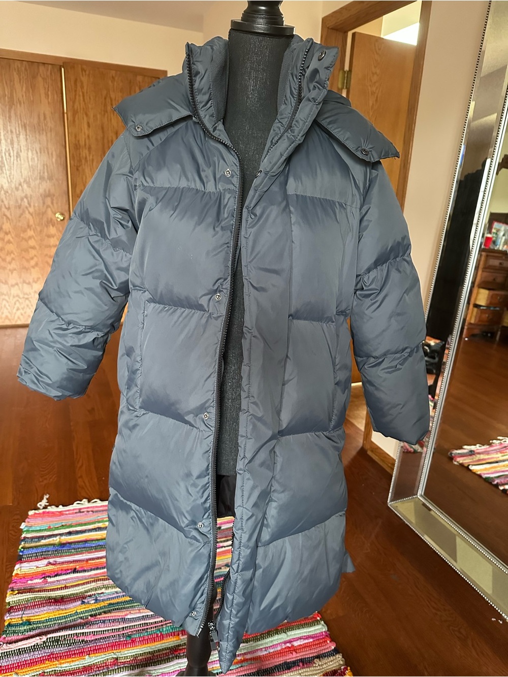 Zara Navy Blue Kids Long Puffer Jacket